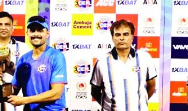 सीसीपीएल में रायपुर रायनोस ने 10 जून का मैच 5 विकेट से जीता