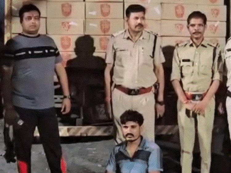 जोबट पुलिस ने पकड़ी 75 लाख की शराब:दो ट्रकों से 2,460 पेटी माउंट बीयर जब्त, दो गिरफ्तार, जांच जारी