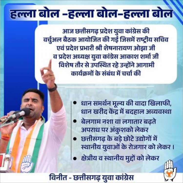 यूथ कांग्रेस ने खोला मोर्चा; इन मुद्दों को लेकर 3 से 9 दिसंबर तक तहसील ऑफिस का करेगी घेराव